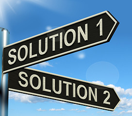 Image showing Solution 1 or 2 Choice Showing Strategy Options Or Solving