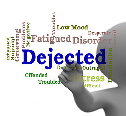 Image showing Dejected Word Represents Desolate Downhearted 3d Rendering