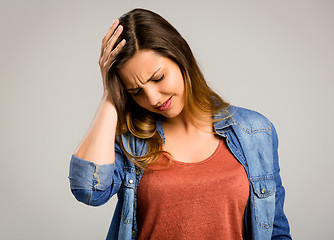 Image showing Worried woman