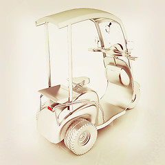 Image showing scooter. 3D illustration. Vintage style.