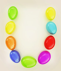 Image showing Alphabet from colorful eggs. Letter \