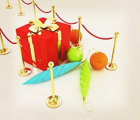 Image showing Beautiful Christmas gifts on New Year\'s path to the success. 3D 