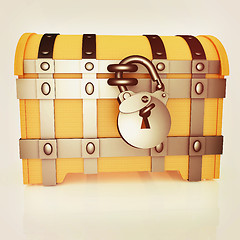 Image showing The chest. 3D illustration. Vintage style.