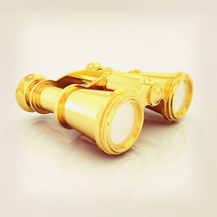 Image showing binoculars. 3D illustration. Vintage style.