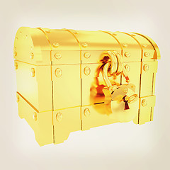 Image showing cartoon chest. 3D illustration. Vintage style.
