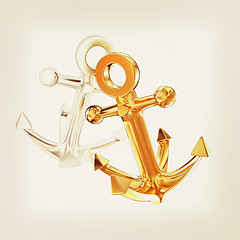 Image showing anchors. 3D illustration. Vintage style.