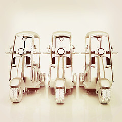 Image showing scooters. 3D illustration. Vintage style.