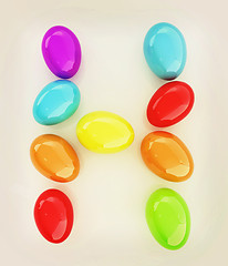 Image showing Alphabet from colorful eggs. Letter \