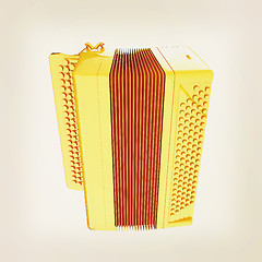 Image showing Musical icon instruments - bayan. 3D illustration. Vintage style