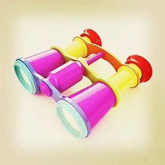 Image showing binoculars. 3D illustration. Vintage style.