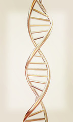 Image showing DNA structure model on white. 3D illustration. Vintage style.