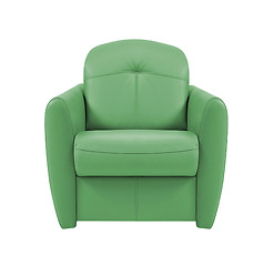 Image showing green leather chair