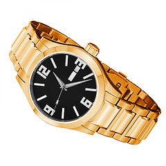 Image showing golden watch isolated