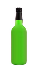 Image showing beer in a green bottle isolated 