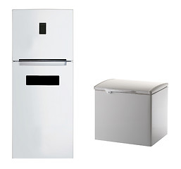 Image showing Modern steel refrigerator