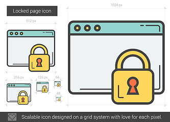 Image showing Locked page line icon.