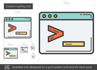 Image showing Custom coding line icon.