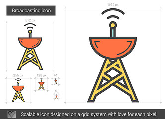 Image showing Broadcasting line icon.