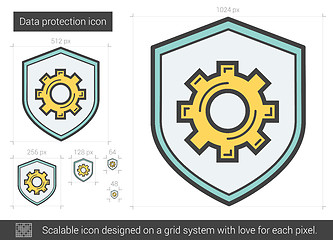 Image showing Data protection line icon.