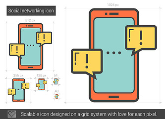 Image showing Social networking line icon.