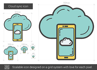 Image showing Cloud sync line icon.