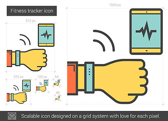 Image showing Fitness tracker line icon.