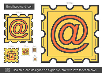 Image showing Email postcard line icon.