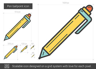 Image showing Pen ballpoint line icon.