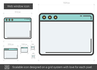 Image showing Web window line icon.