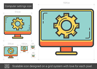 Image showing Computer settings line icon.