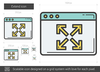 Image showing Extend line icon.
