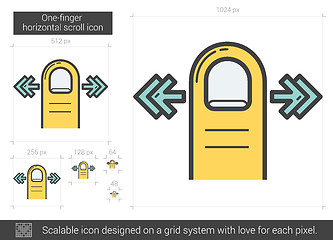 Image showing One-finger horizontal scroll line icon.