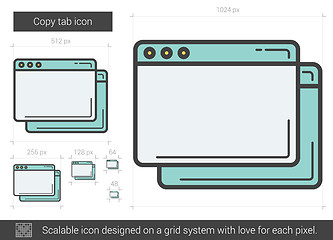 Image showing Copy tab line icon.