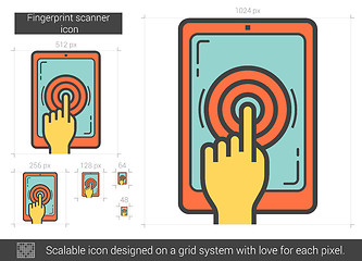 Image showing Fingerprint scanner line icon.