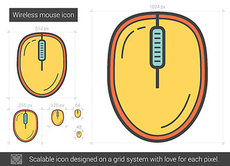 Image showing Wireless mouse line icon.