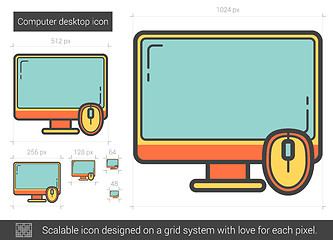 Image showing Computer desktop line icon.