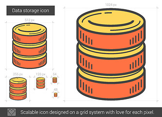 Image showing Data storage line icon.