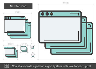 Image showing New tab line icon.