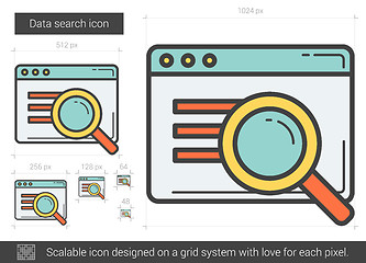 Image showing Data search line icon.