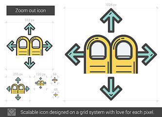 Image showing Zoom out line icon.