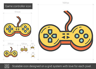 Image showing Game controller line icon.