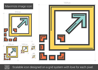 Image showing Maximize image line icon.