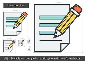 Image showing Create post line icon.