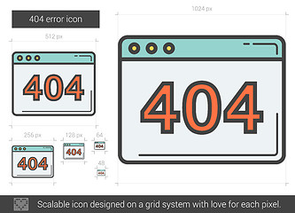 Image showing Web error line icon.