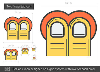 Image showing Two-finger tap line icon.