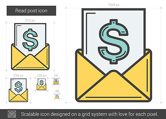 Image showing Read post line icon.