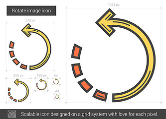 Image showing Rotate image line icon.