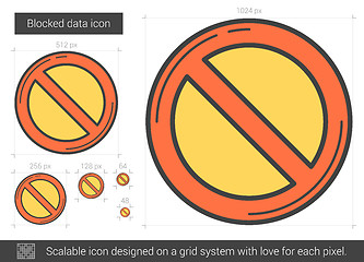 Image showing Blocked data line icon.