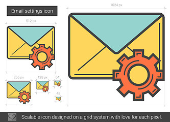 Image showing Email settings line icon.