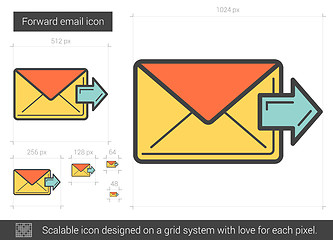 Image showing Forward email line icon.